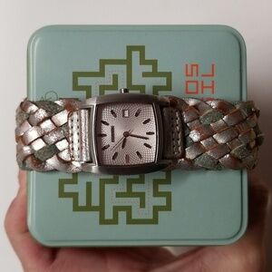 {Fossil} JR-8838 Leather Strap Stainless Steel Analog Watch